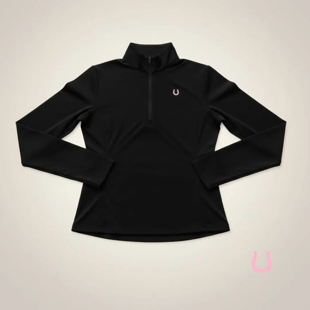Lucky Horseshoe Riding Shirt (Black) - Bridle Up Hope Shop