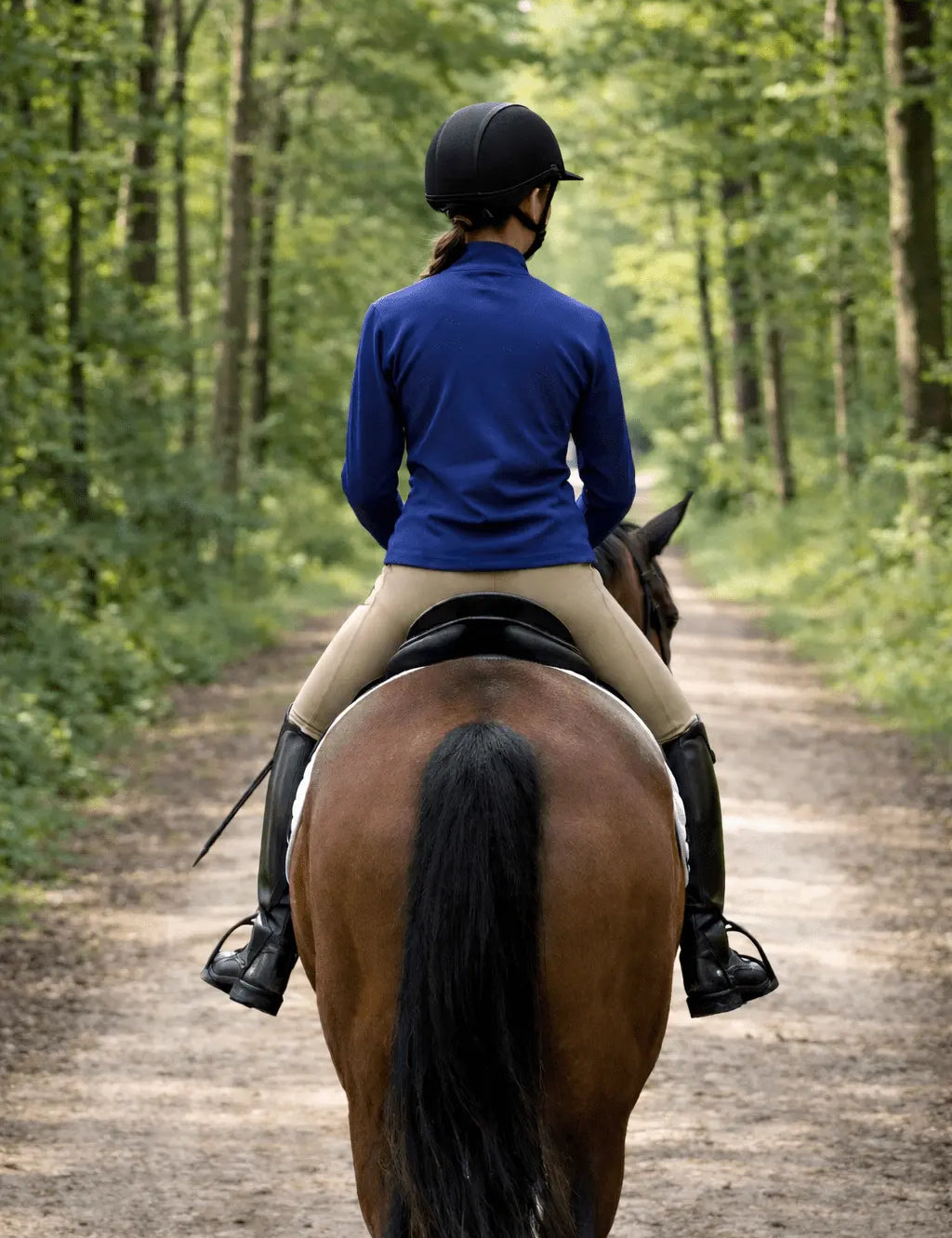 Lucky Horseshoe Riding Shirt (Navy Blue) - Bridle Up Hope Shop