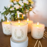 Lucky Horseshoe Soy Wax Candle (10 oz) - Bridle Up Hope Shop