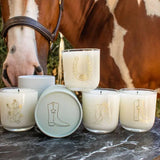 Lucky Horseshoe Soy Wax Candle (10 oz) - Bridle Up Hope Shop