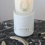 Lucky Horseshoe Soy Wax Candle (10 oz) - Bridle Up Hope Shop
