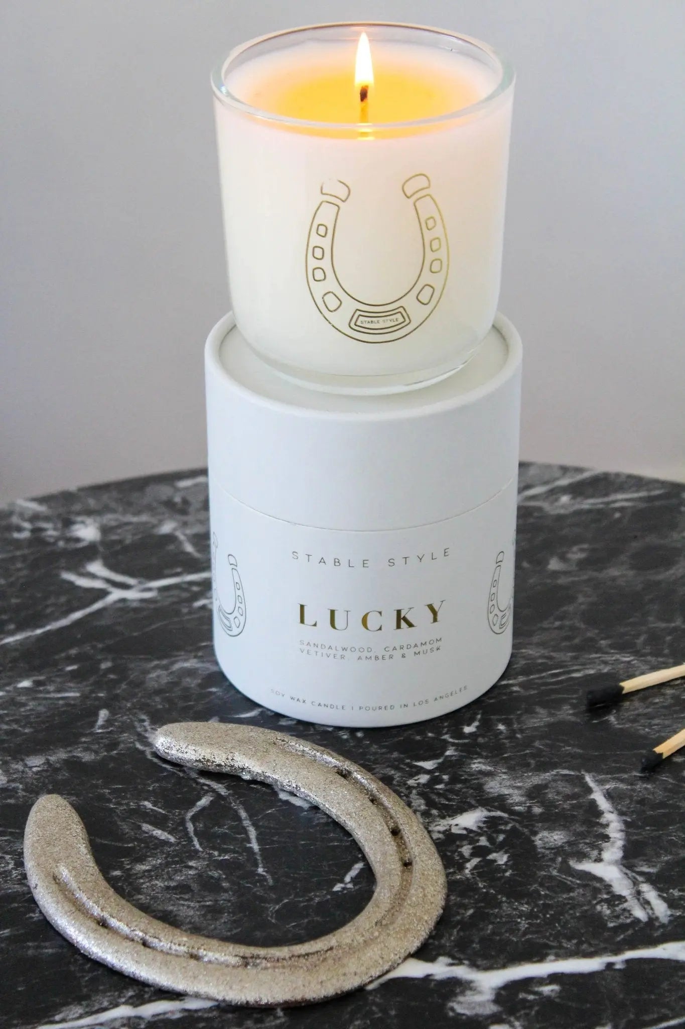 Lucky Horseshoe Soy Wax Candle (10 oz) - Bridle Up Hope Shop