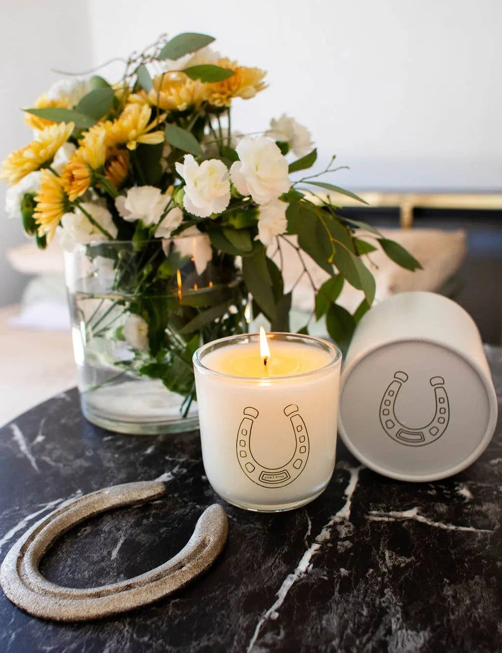 Lucky Horseshoe Soy Wax Candle (10 oz) - Bridle Up Hope Shop