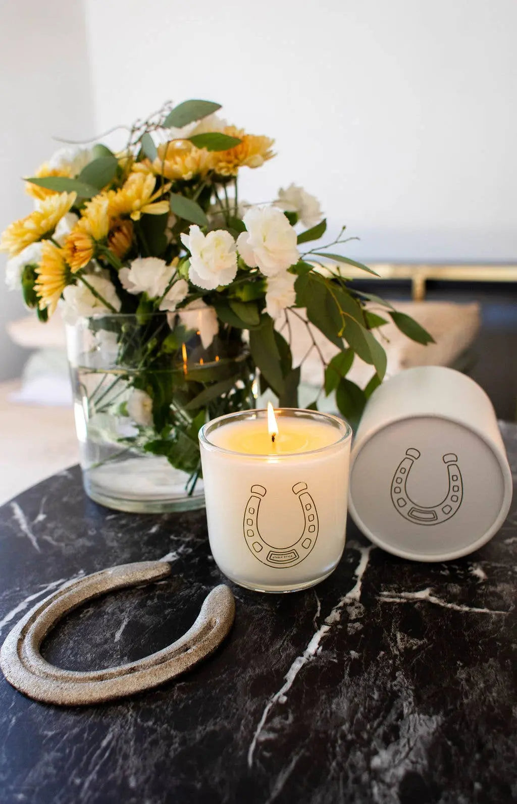 Lucky Horseshoe Soy Wax Candle (10 oz) - Bridle Up Hope Shop