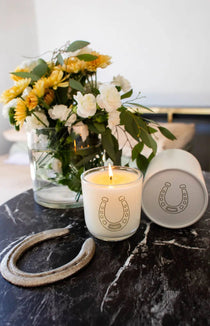 Lucky Horseshoe Soy Wax Candle (10 oz) - Bridle Up Hope Shop