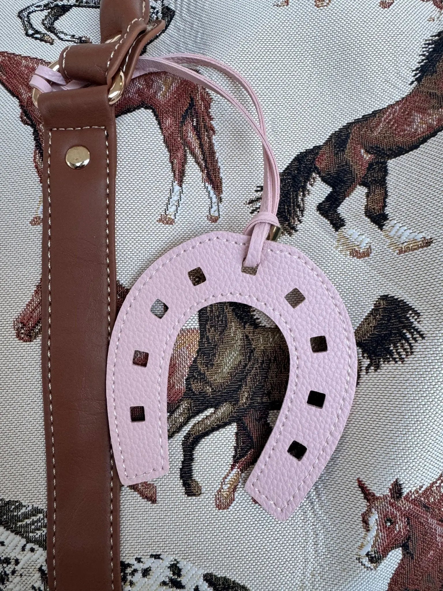 Lucky Pink Horseshoe Bag Charm - Bridle Up Hope Shop