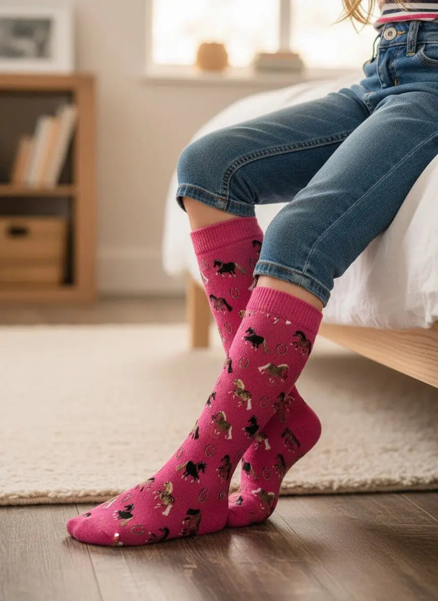 Lucy's Pink Pony Socks (Kids) - Bridle Up Hope Shop