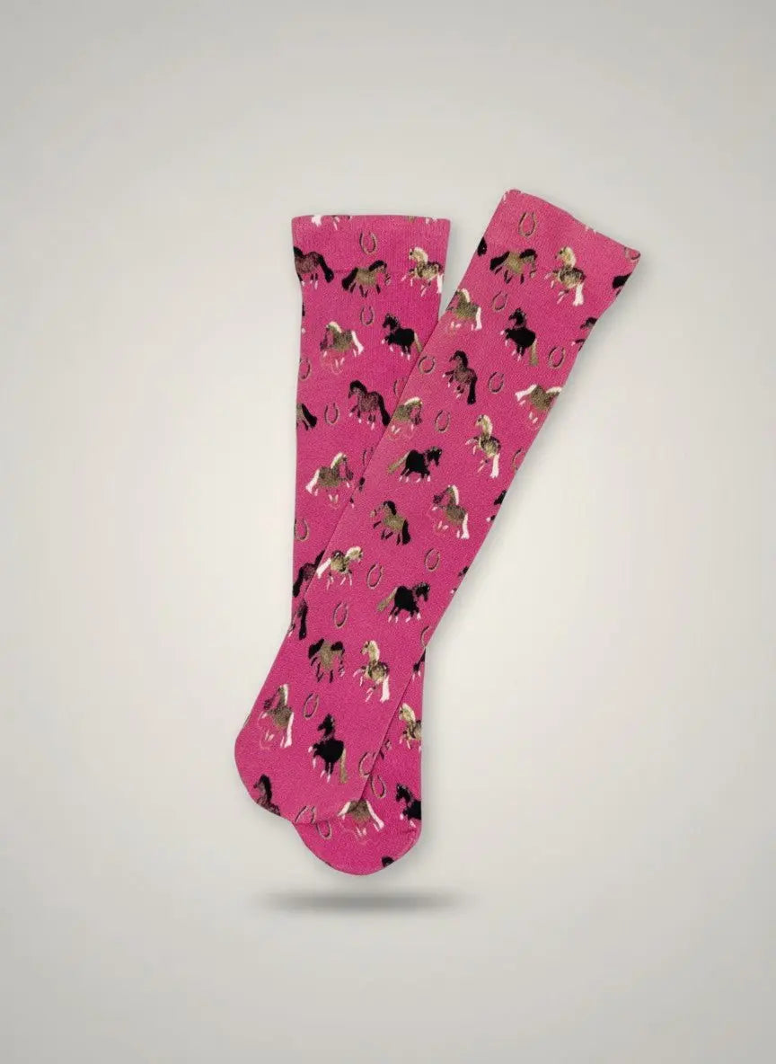 Lucy's Pink Pony Socks (Kids) - Bridle Up Hope Shop