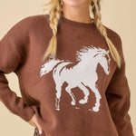 Mustang Spirit Knit Sweater - Bridle Up Hope Shop