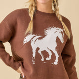 Mustang Spirit Knit Sweater - Bridle Up Hope Shop