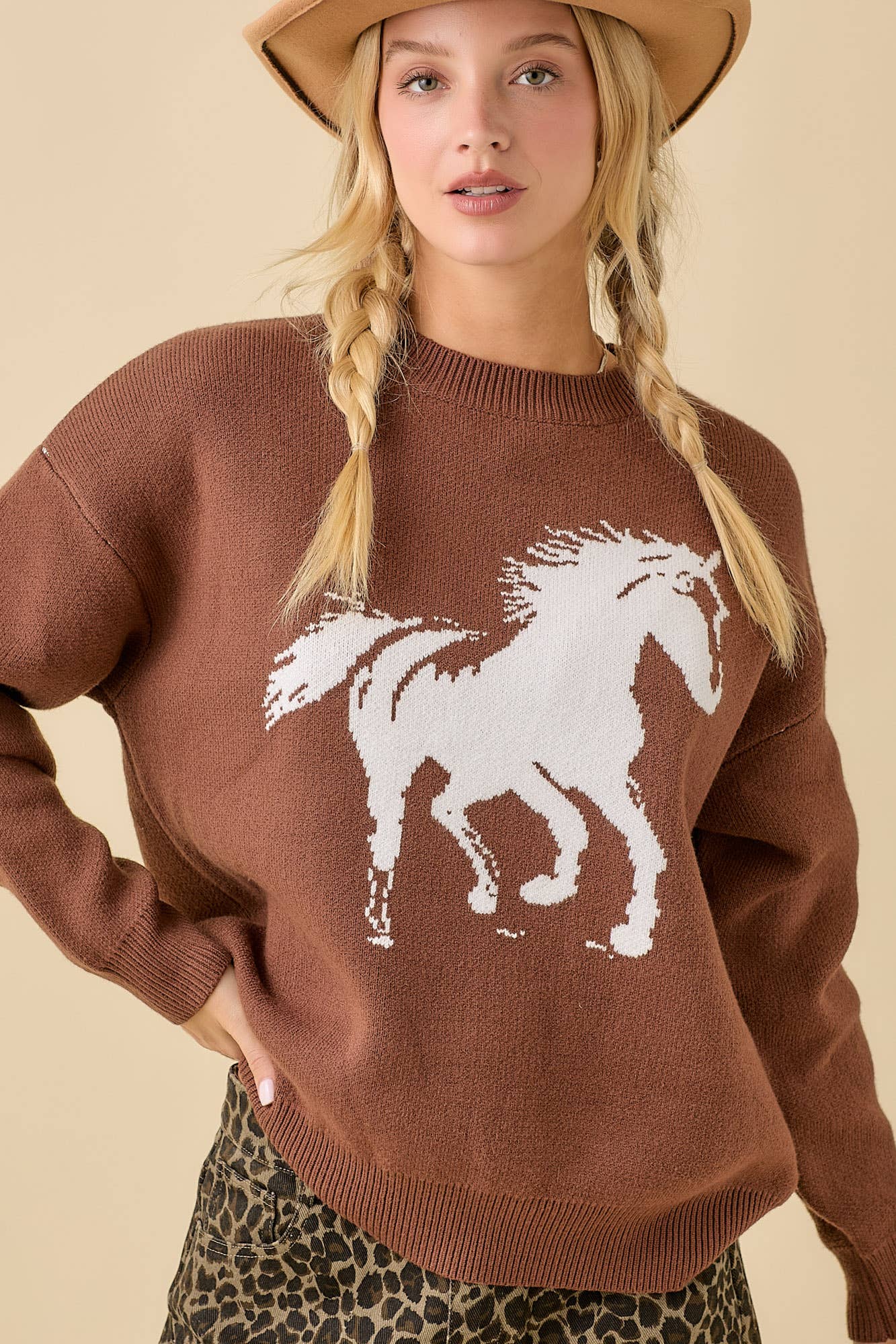 Mustang Spirit Knit Sweater - Bridle Up Hope Shop