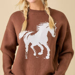Mustang Spirit Knit Sweater - Bridle Up Hope Shop