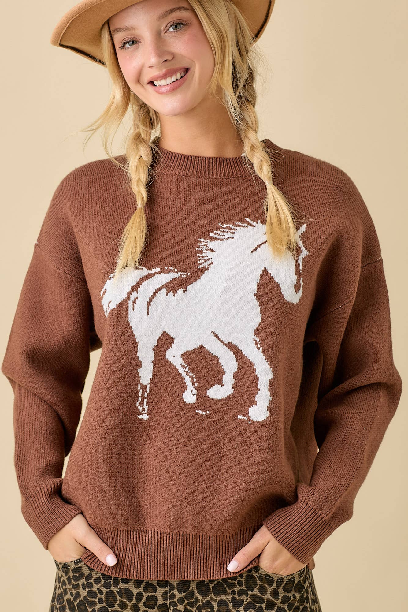 Mustang Spirit Knit Sweater - Bridle Up Hope Shop