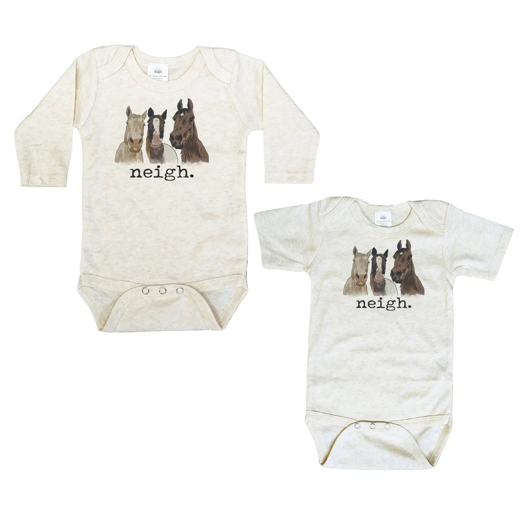 Neigh Baby Onesie (Long Sleeve) - Bridle Up Hope Shop