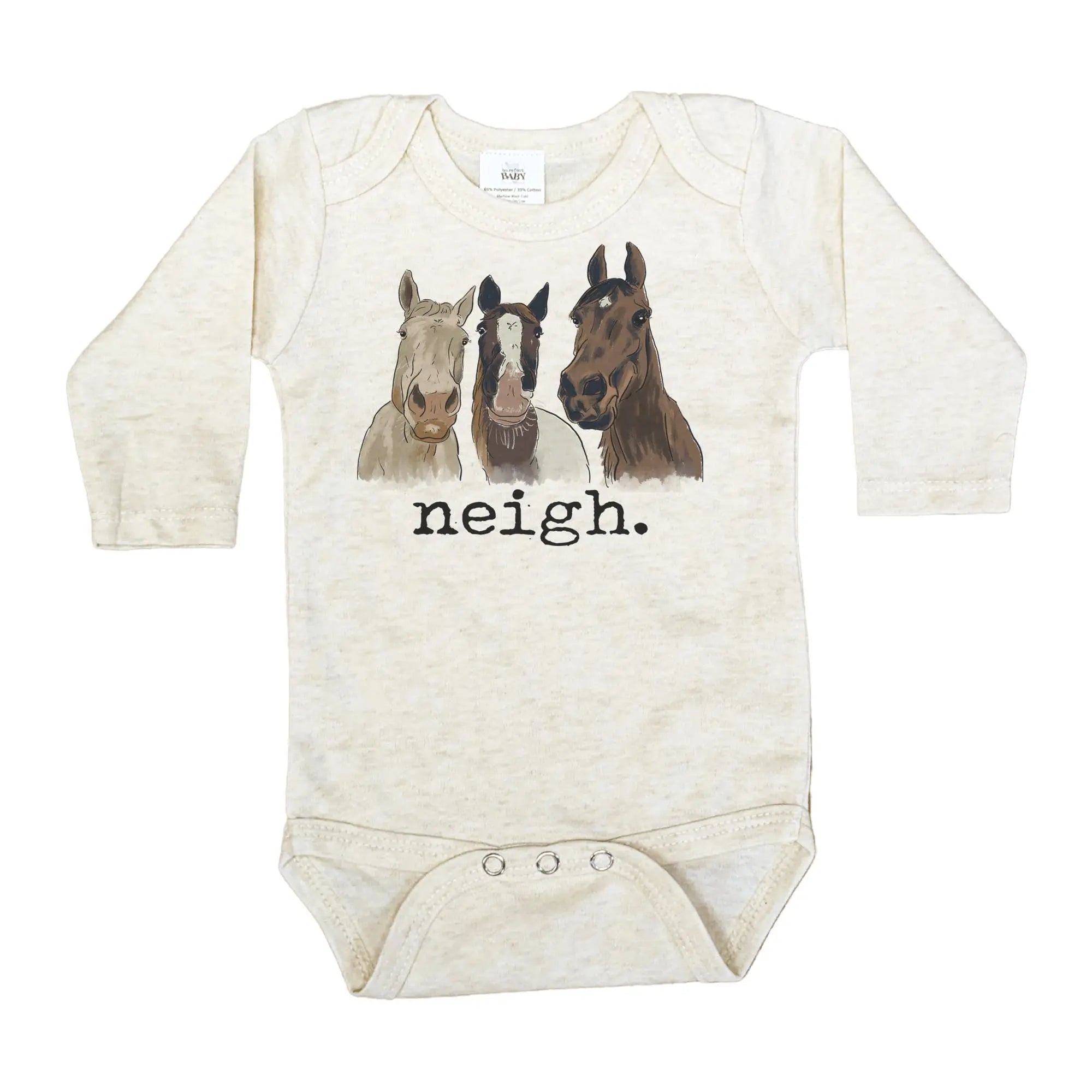 Neigh Baby Onesie (Long Sleeve) - Bridle Up Hope Shop