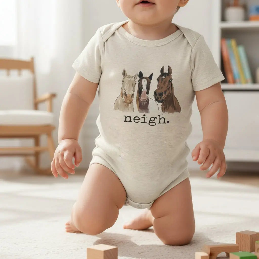 Neigh Baby Onesie (Short Sleeve) - Bridle Up Hope Shop
