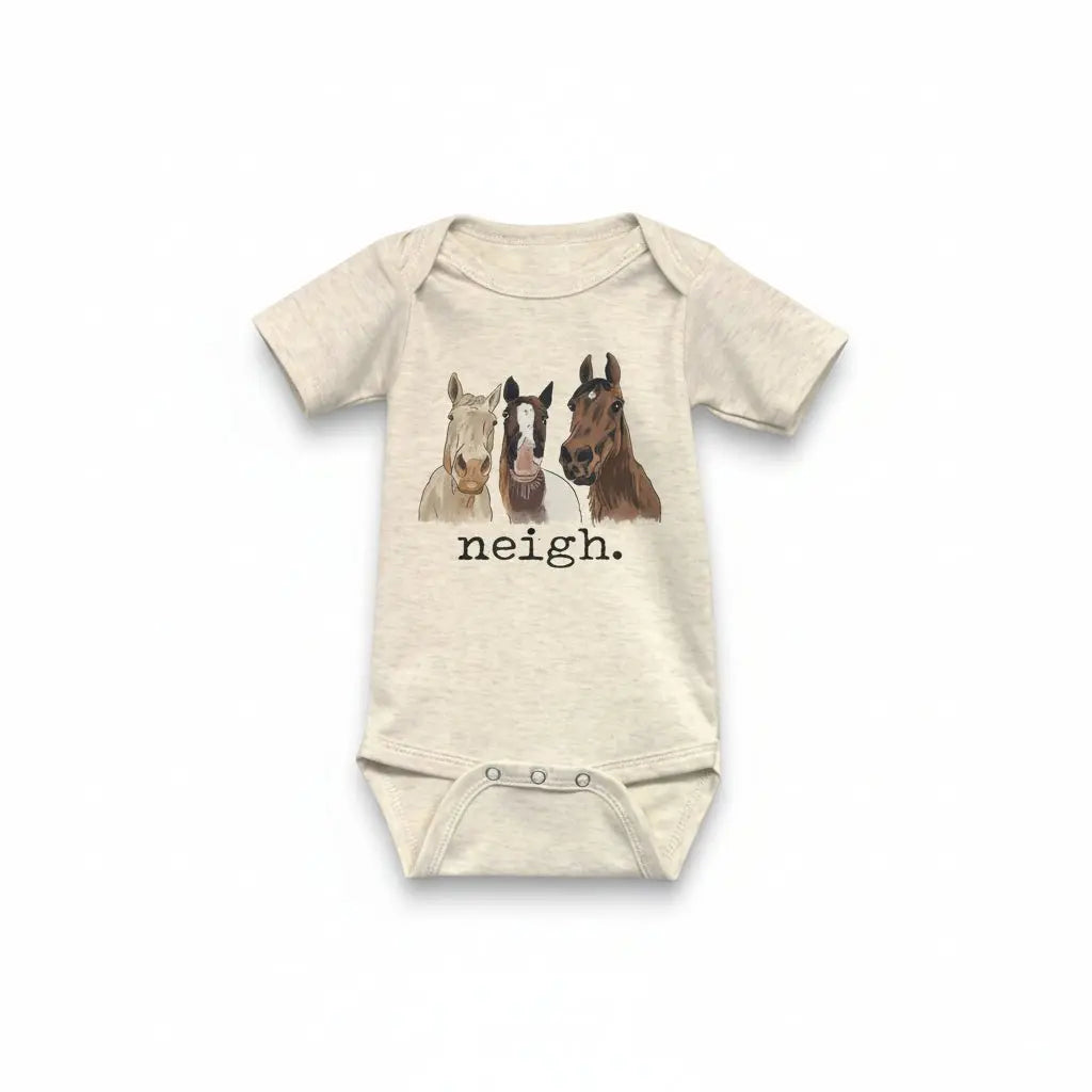 Neigh Baby Onesie (Short Sleeve) - Bridle Up Hope Shop