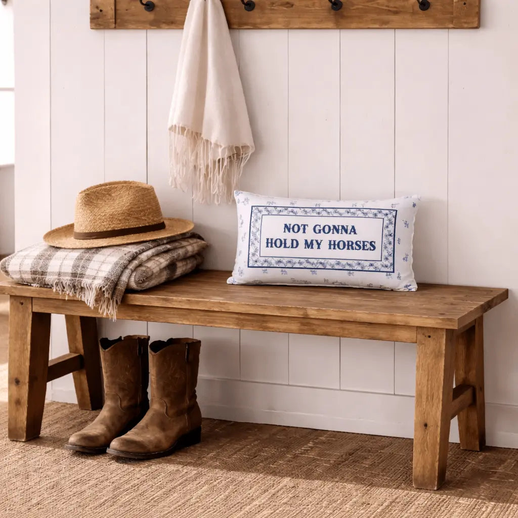 "Not Gonna Hold My Horses" Quilted Mini Pillow - Bridle Up Hope Shop