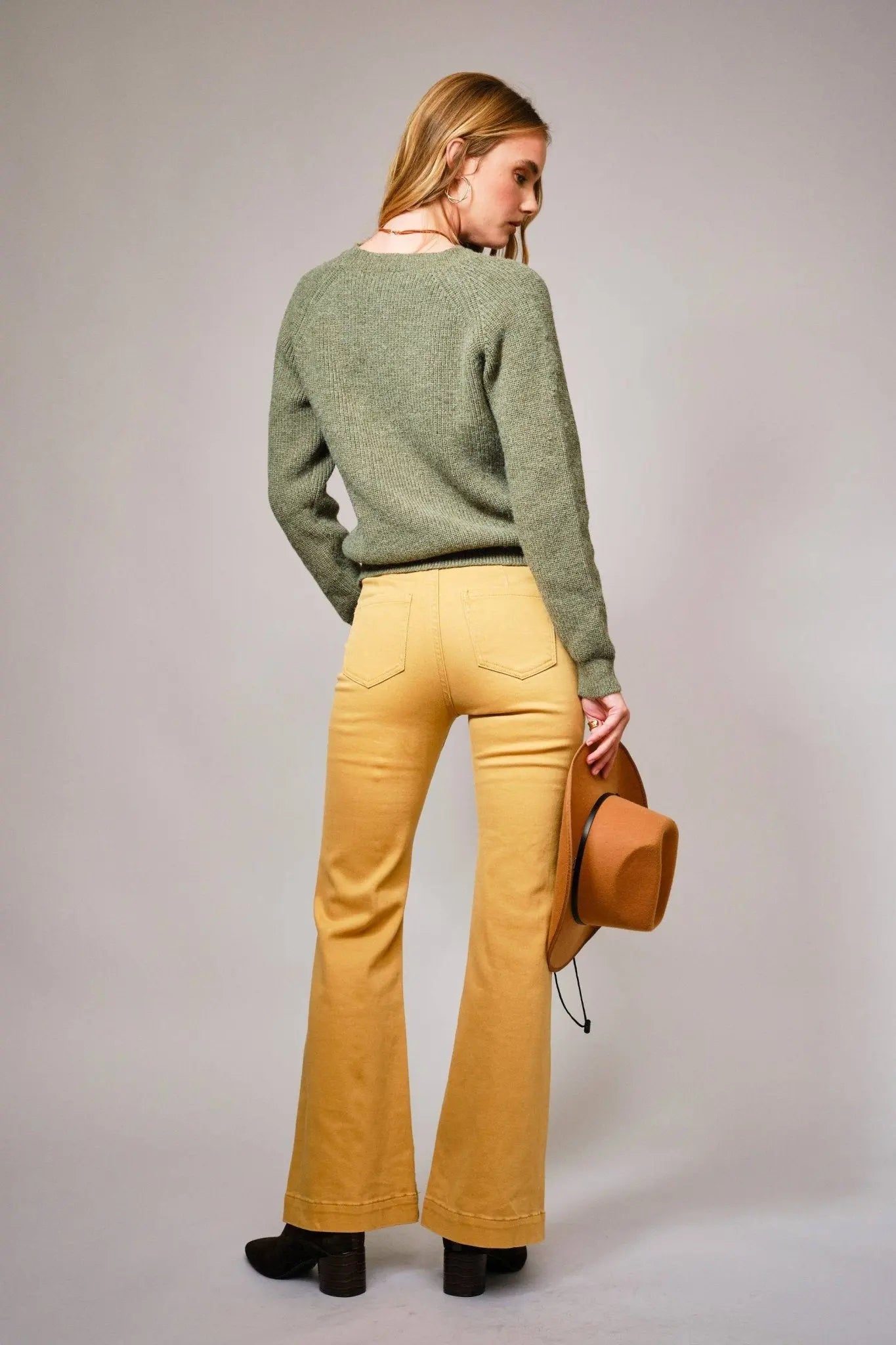 Olive Horse Embroidered Sweater - Bridle Up Hope Shop