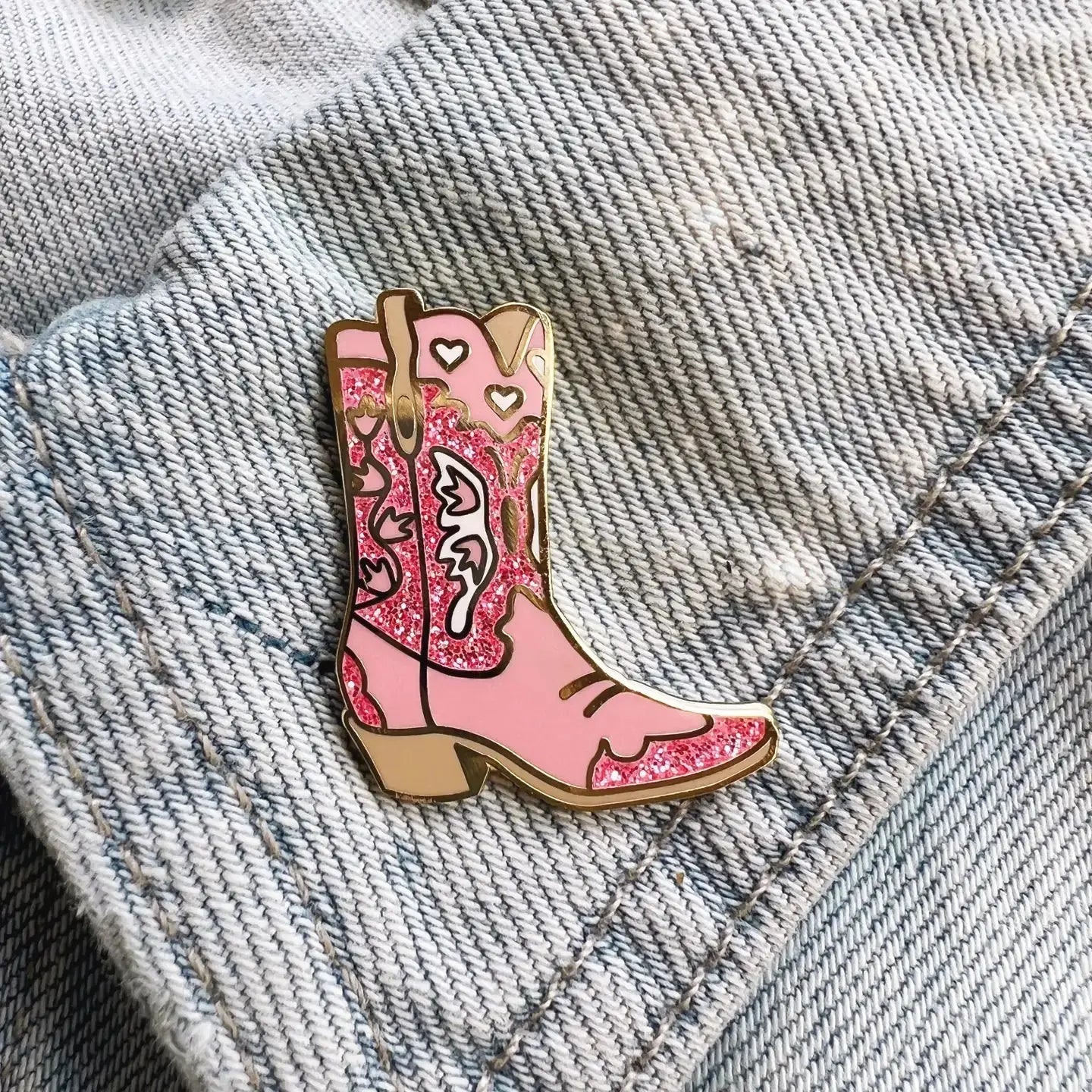 Pink Cowgirl Boot Pin - Bridle Up Hope Shop