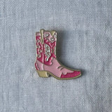 Pink Cowgirl Boot Pin - Bridle Up Hope Shop