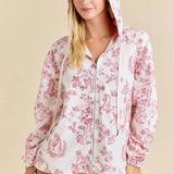 Pink Toile Horse Windbreaker Jacket - Bridle Up Hope Shop