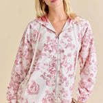 Pink Toile Horse Windbreaker Jacket - Bridle Up Hope Shop