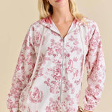 Pink Toile Horse Windbreaker Jacket - Bridle Up Hope Shop