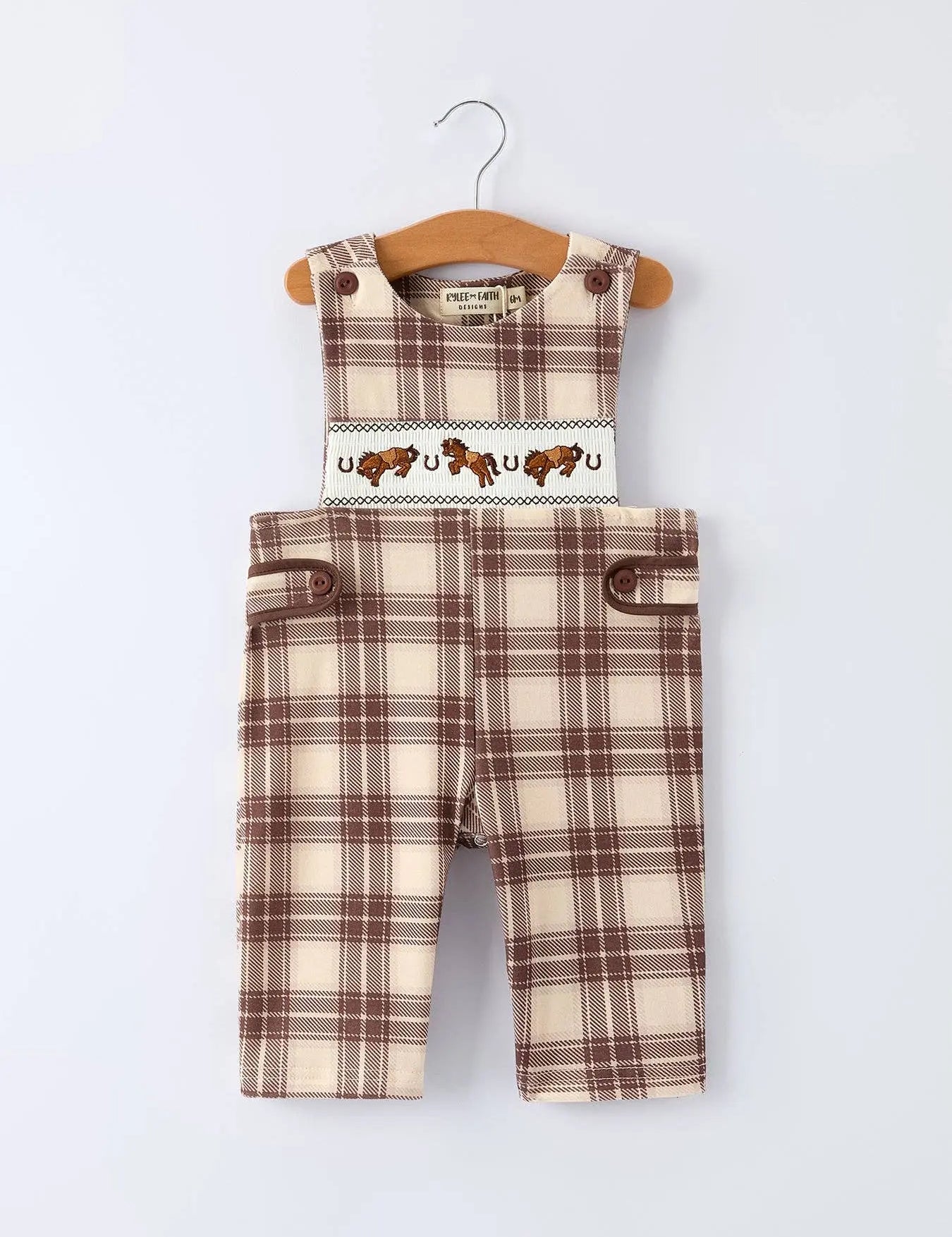 Plaid Horse Baby Boy Romper - Bridle Up Hope Shop