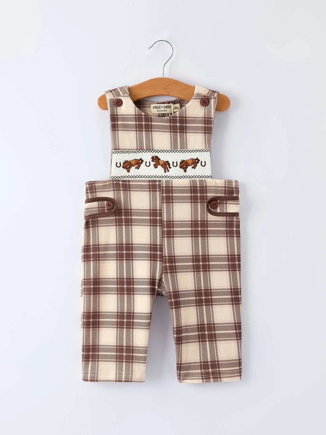 Plaid Horse Baby Boy Romper - Bridle Up Hope Shop