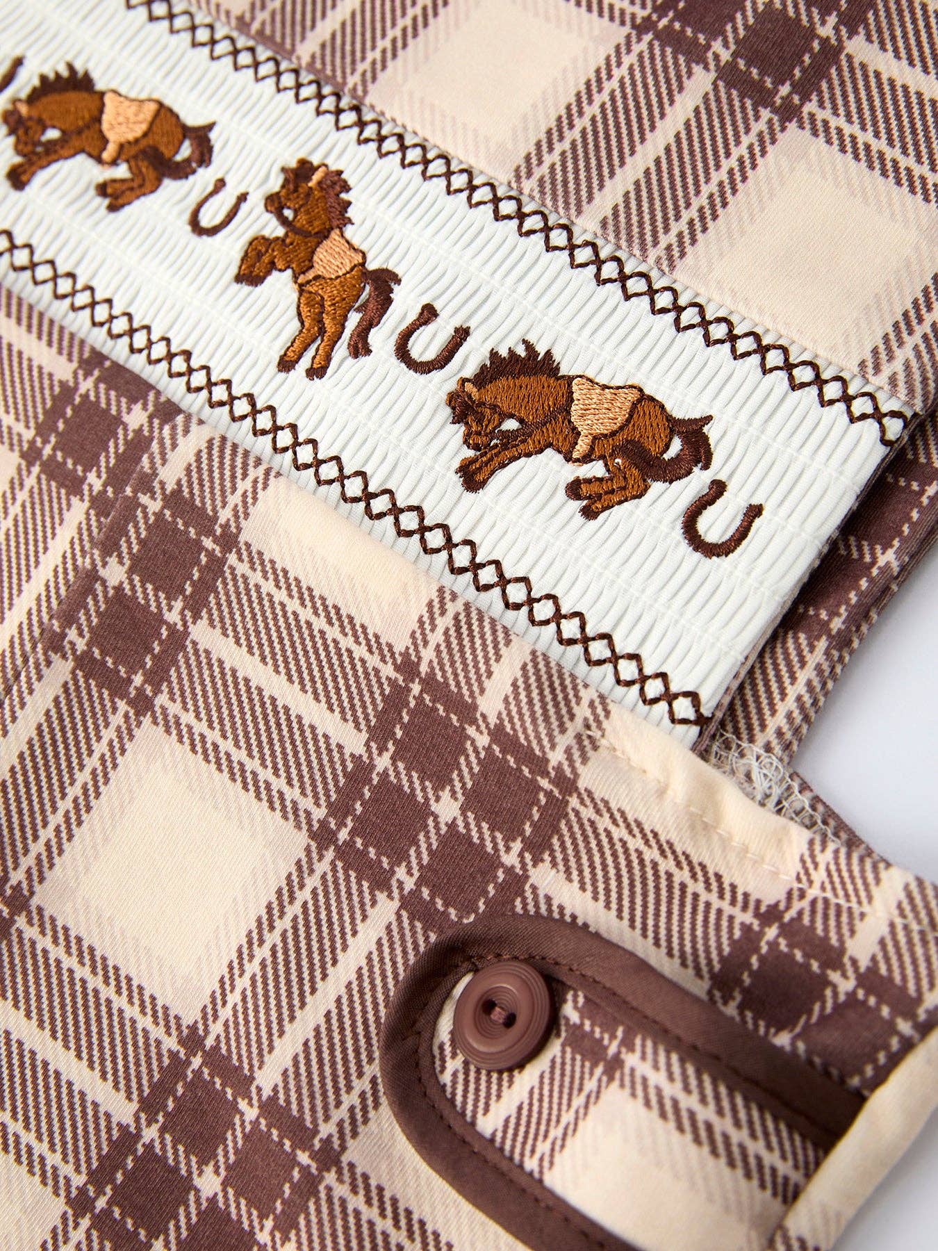 Plaid Horse Baby Boy Romper - Bridle Up Hope Shop