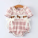 Plaid Horse Baby Girl Romper - Bridle Up Hope Shop