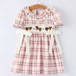 Plaid Horse Smocked Girls Dress - Bridle Up Hope Shop