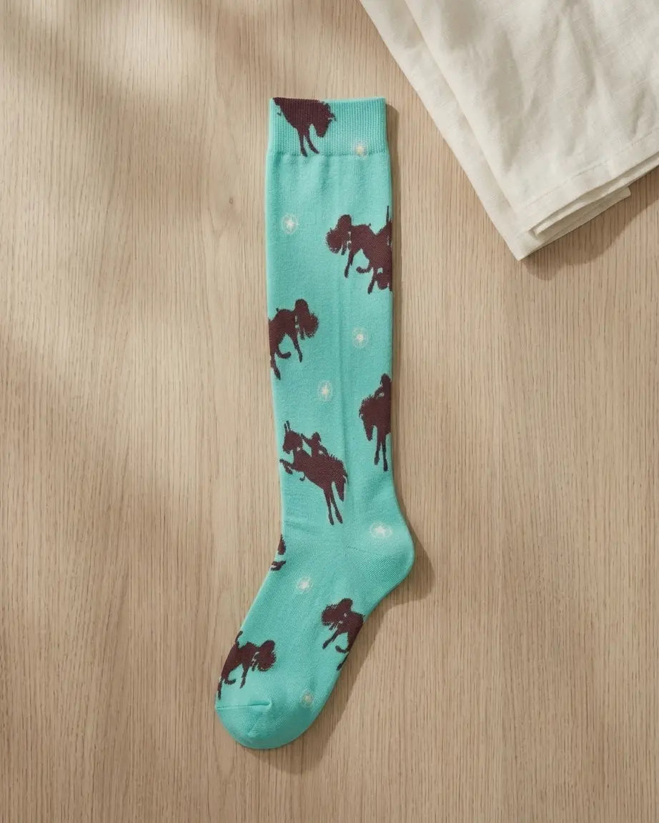 Bucking Horses Riding Socks Faire - AWST