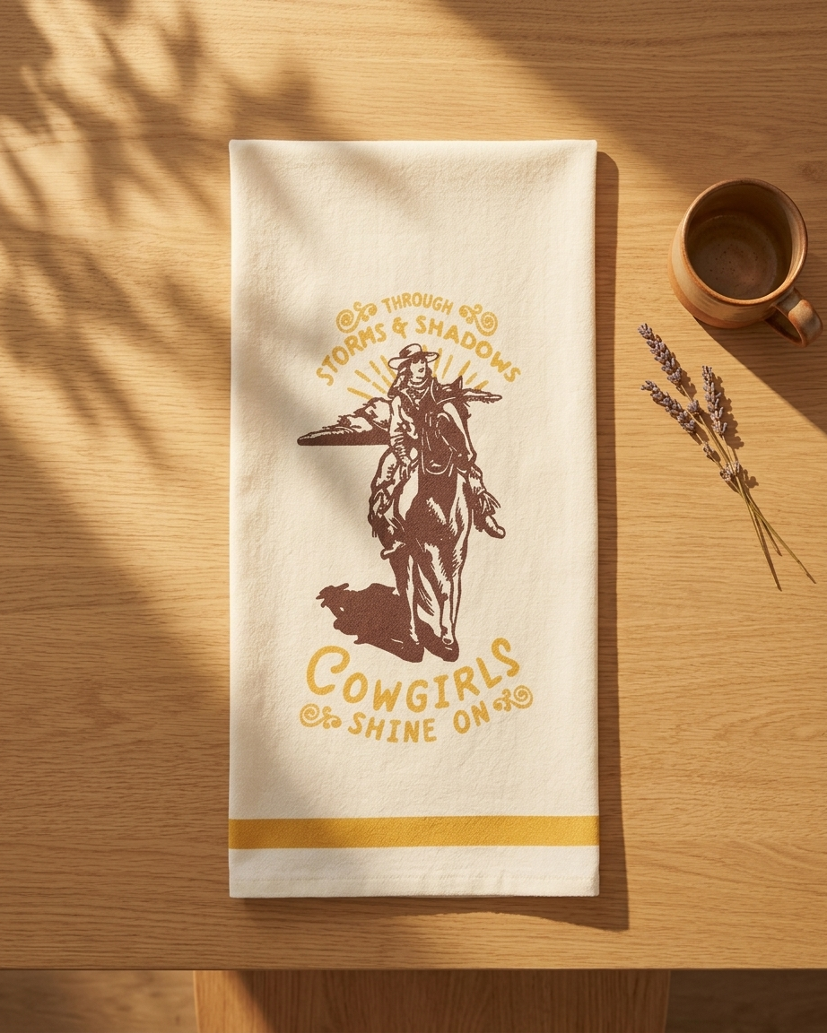 Cowgirls Shine On Kitchen Towel