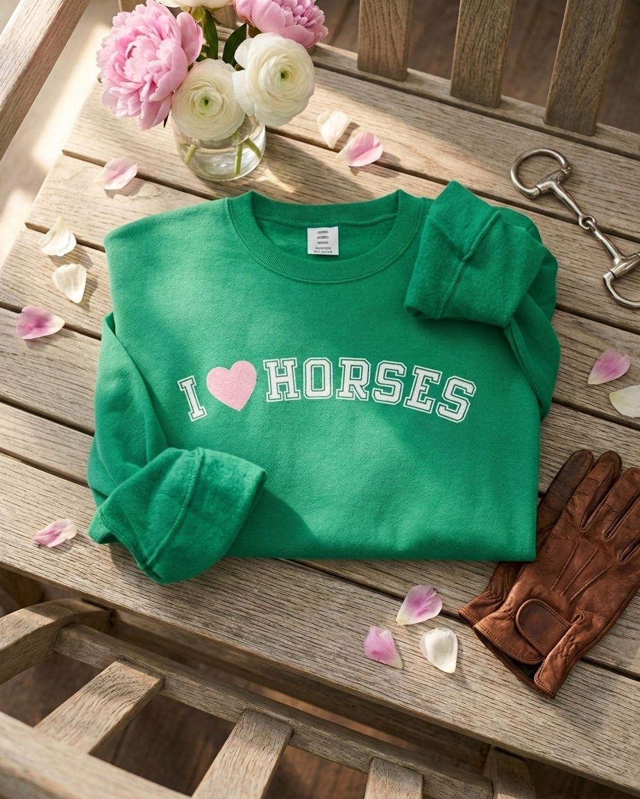 Moletom Eu Amo Cavalos (Verde)