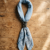 Vintage Dusty Blue Hand-Dyed Bandana