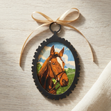 Vintage Horse Portrait Ornaments (Set of 5)