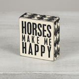 Placa Decorativa "Cavalos Me Fazem Feliz"