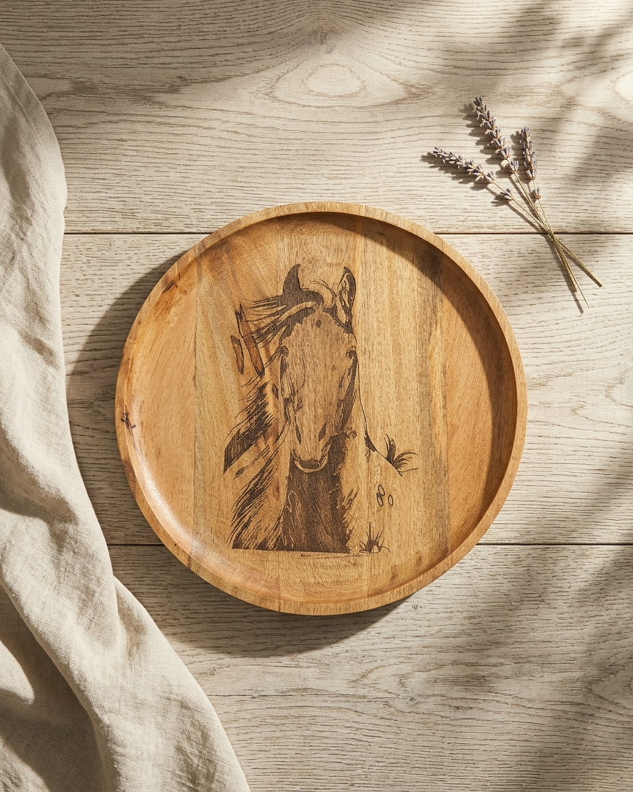 Heritage Horse Mango Wood Charcuterie Tray