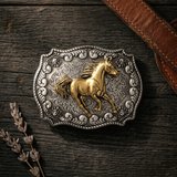 Golden Spirit Horse Belt Buckle