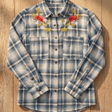 Blue Country Blossoms Embroidered Shirt