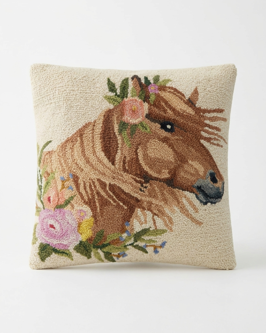 Wild Rose Horse Hook Pillow