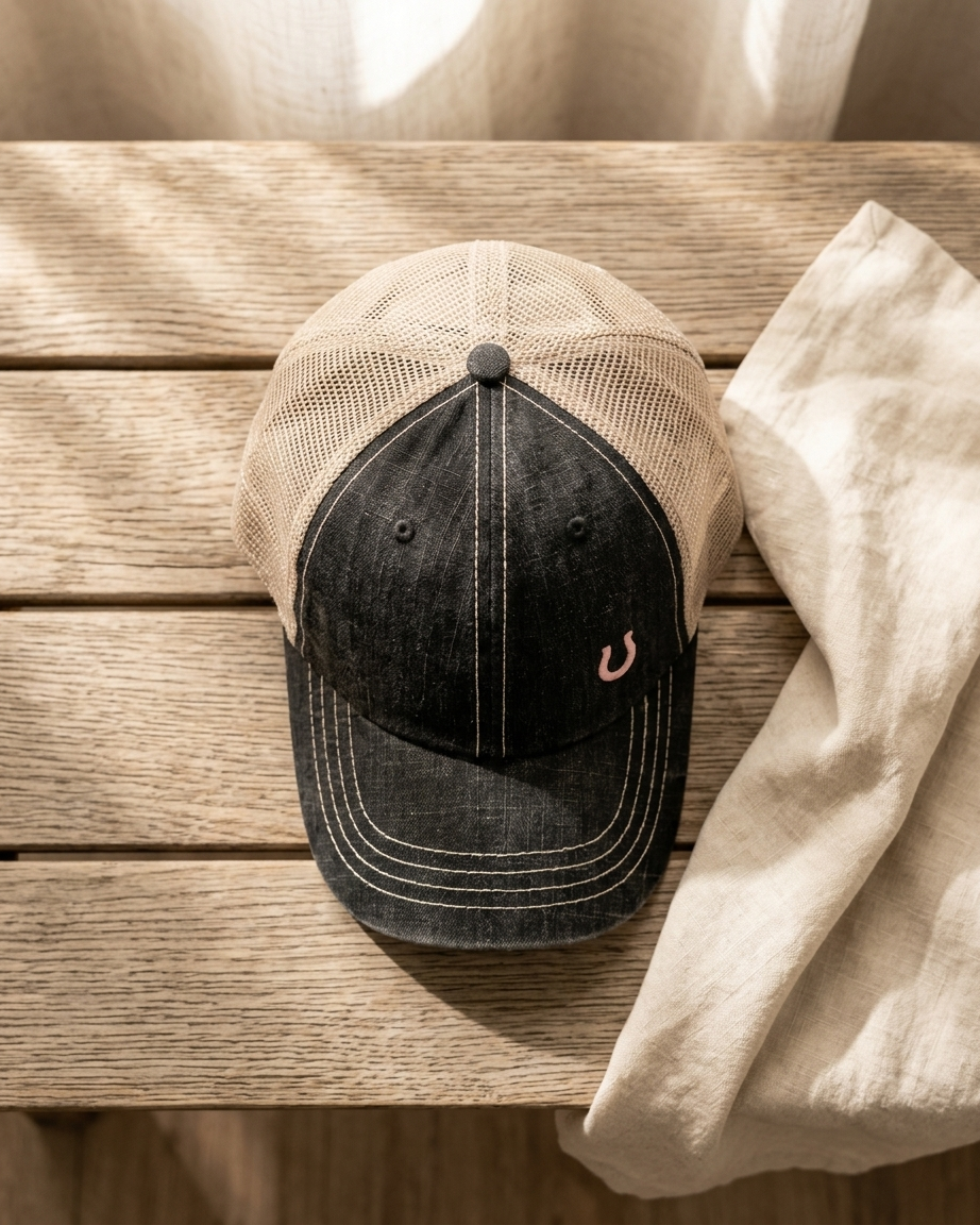 Gorra trucker de mezclilla azul