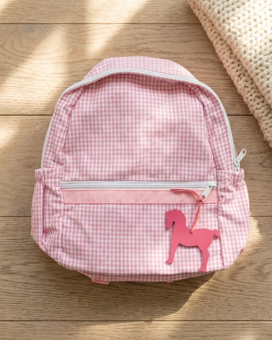 Pink Pony Gingham Backpack