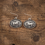 Silver Spur Horse Earrings
