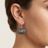 Silver Spur Horse Earrings