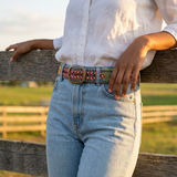 Sundance Trail Embroidered Wool Belt