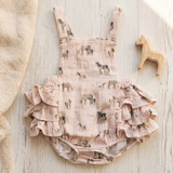 Little Horse Muslin Romper