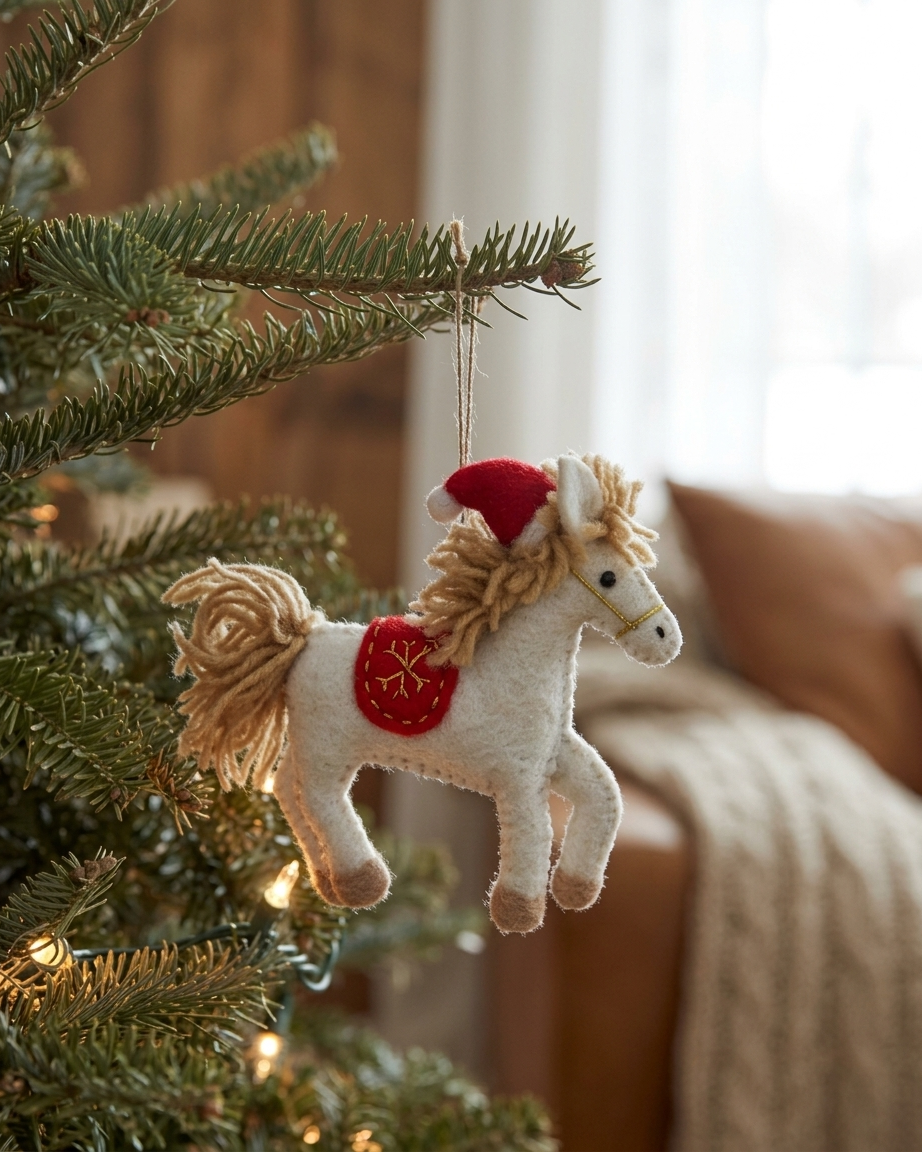 Christmas at the Stable Horse Ornament